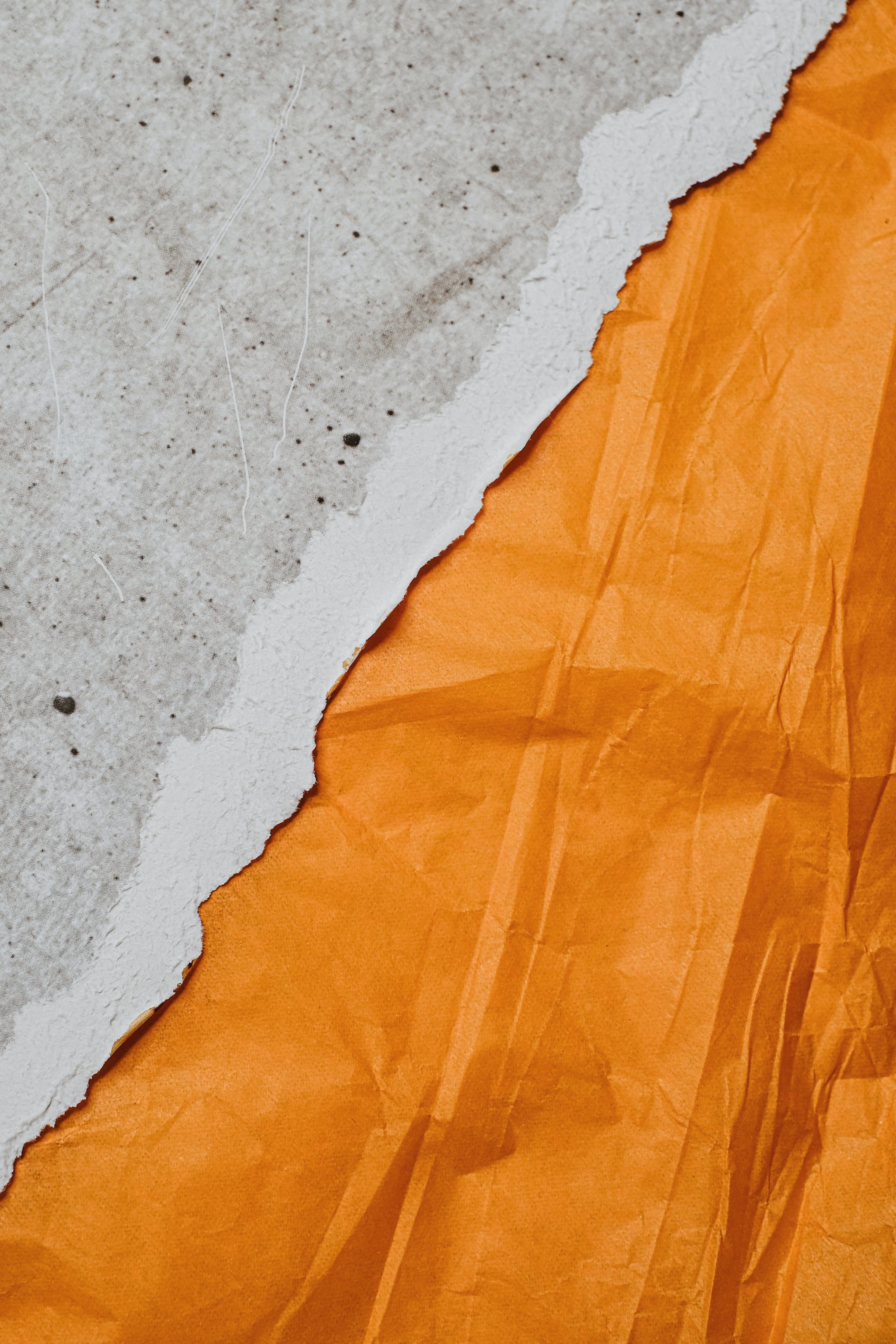 Orange and Grey Ripped Paper